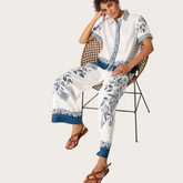 Blue & White Linen Set